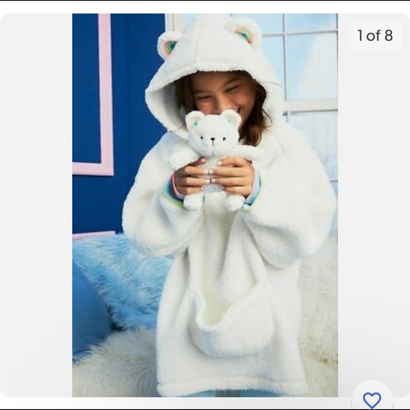 Justice polar bear rainbow plush pajamas - Picture 1 of 4